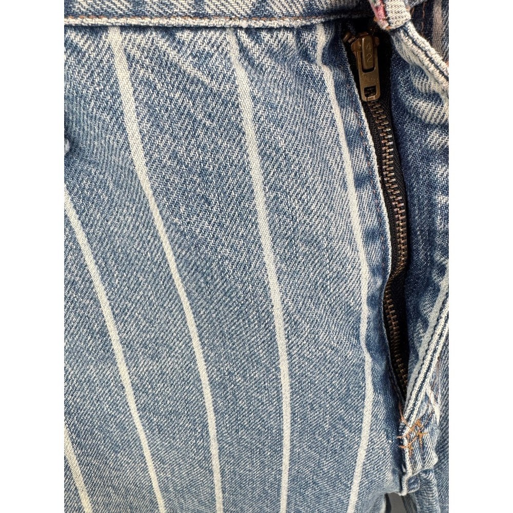 Vintage Bongo High Rise Jeans Striped Pattern Blue/White Size 9 Cropped - Picture 5 of 8